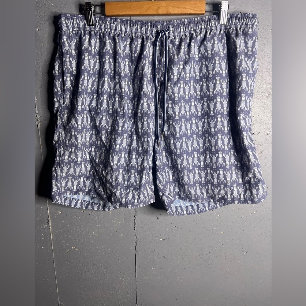 J. McLaughlin Lobster Men’s Swim Shorts Trunks in Blue Size XL